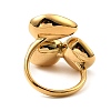Teardrop & Square Glass Open Cuff Rings RJEW-G289-01G-04-3