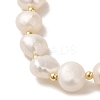 Natural Pearl & Brass Tube Stretch Bracelets BJEW-C051-08G-3