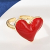 Brass Enamel Adjustable Cuff Rings for Women RJEW-C139-09G-3