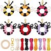 DIY Handmade Woven Cotton Ladybird Keychain Making Kits DIY-SC0028-10-1