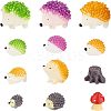 SUPERFINDINGS Hedgehog Shape Resin Animal Model Ornaments DJEW-FH0001-08-1