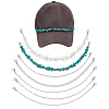 7Pcs 7 Styles Synthetic Turquoise & Glass Pearl & Brass Cap Chain AJEW-GO00036-1