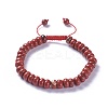 Adjustable Natural Red Jasper Braided Bead Bracelets BJEW-F369-A07-1