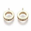 Brass Micro Pave Clear Cubic Zirconia Tube Bails X-KK-S348-486-NF-1