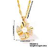 Cubic Zirconia & Plastic Pearl Rotating Windmill Pendant Necklaces YO2826-1