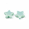 Spray Painted Frosted Opaque Acrylic Beads ACRP-S679-43B-4