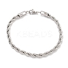 Tarnish Resistant 5MM 201 Stainless Steel Rope Chain Bracelets for Women LS-BJEW-R318-02P-1
