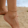 Brass Colorful Rhinestone Foot Chain Abjkets for Women's Banquet Beach Vacation HM6041-2