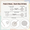 60 Sets 2 Styles Round Tray Brass Stick Lapel Pins KK-SC0004-97-2