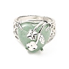 Natural Green Aventurine Adjustable Rings RJEW-P043-03P-15-2
