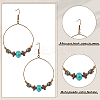 3 Pairs 3 Style Bohemia Glass & Acrylic Beaded Circle Ring Dangle Earrings EJEW-AN0002-95-3