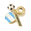 Football Theme Brass & Enamel European Dangle Charms KK-CBA8E93-01E-2