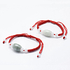 Natural Myanmar Jade/Burmese Jade Braided Bead Bracelets BJEW-F307-02-1