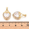 Brass Micro Pave Cubic Zirconia Pendants KK-N272-04G-3