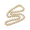 Clear Cubic Zirconia Heart Link Chain Necklace NJEW-E074-06G-1