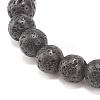 Natural Lava Rock Stretch Bracelet with Alloy Beads BJEW-JB08017-04-5