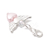 Opaque Acrylic Heart Angel Pendant Decorations HJEW-JM04528-5