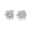 Brass Micro Pave Cubic Zirconia Stud Earring Findings CU-CBAA5EE-04P-01-1
