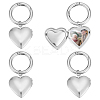 4Pcs 316 Stainless Steel Photo Locket Keychain HJEW-UN00076-1