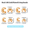 120Pcs 4 Style Brass Crimp Beads Covers KK-BBC0004-51-2