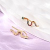 Brass Micro Pave Cubic Zirconia Stud Crawler Earrings KK-CBAA351-16G-02-2