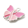 Breast Cancer Pink Awareness Ribbon Theme Alloy Enamel Pendants ENAM-C026-01I-S-2