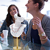 Resin Side Body Model Bust Shaped Jewelry Earrings Display Stands with Metal Base AJEW-WH0695-229B-5