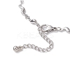 304 Stainless Steel Wave Link Chain Anklets AJEW-AN00641-02-4