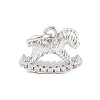 Brass Micro Pave Clear Cubic Zirconia Charms CU-CBAD306-19P-1