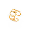 Ion Plating(IP) 304 Stainless Steel Interlocking Oval Open Cuff Ring RJEW-S405-147G-3