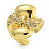 Rack Plating Brass Micro Pave Cubic Zirconia Cuff Rings for Women RJEW-I107-12G-1