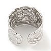 Non-Tarnish 304 Stainless Steel Textured Open Cuff Ring RJEW-A043-11P-3