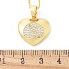 Brass Micro Pave Clear Cubic Zirconia Pendant Necklaces for Women NJEW-M084-02G-03-3
