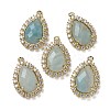 Natural Flower Amazonite Faceted Teardrop Pendants G-I375-01G-20-1