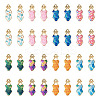 32Pcs 8 Colors Alloy Enamel Pendants ENAM-TA0003-95-2