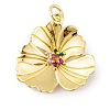 Rack Plating Brass Micro Pave Cubic Zirconia Pendants KK-K367-21G-02-1