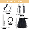 Polyester Hair Band & Nylon Gloves && Lace Dress & Plastic Beads Necklace and Bracelets Sets DIY-WH20062-11A-2
