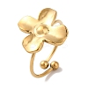 Ion Plating(IP) 304 Stainless Steel Flower Open Cuff Rings for Women LS-RJEW-M167-09B-G-1