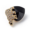 Real 18K Gold Plated Rack Plating Brass Micro Pave Clear Cubic Zirconia Pendants KK-C015-06G-07-2