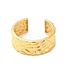 Ion Plating(IP) 304 Stainless Steel Textured Open Cuff Ring for Men Women RJEW-I085-23G-2