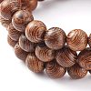 Round Natural Wood Beads Stretch Bracelets Sets BJEW-JB06000-3
