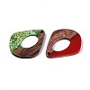 Opaque Resin and Walnut Wood Pendants RESI-T060-13M-2