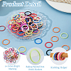 100Pcs 10 Colors Baking Paint Iron Stitch Markers Rings IFIN-HS0001-04-4