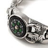 304 Stainless Steel Compass Cuban Link Chain Bracelets for Women Men BJEW-Q341-10AS-2