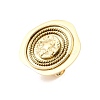 Irregular Round 304 Stainless Steel Open Cuff Rings for Women RJEW-S410-03G-01-1
