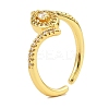 Brass Micro Pave Cubic Zirconia Cuff Rings for Women RJEW-S392-16G-1