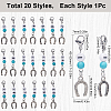 20Pcs Synthetic Turquoise Locking Pendant Stitch Markers HJEW-SC00037-2