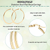 12 Pairs 6 Style 304 Stainless Steel Flat Hoop Earrings EJEW-UN0002-16-4