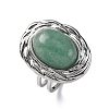 Oval Natural & Synthetic Gemstone Finger Rings RJEW-M063-01P-3