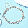 Cubic Zirconia Heart Link Bracelets BJEW-L711-02G-09-2